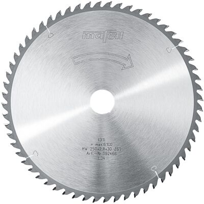 Mafell Sägeblatt HM 250 x 1,8/2,8 x 30 mm, Z 60, WZ 092466) Mafell Sägeblatt HM 250 x 1,8/2,8 x 30 mm, Z 60, WZ 092466)