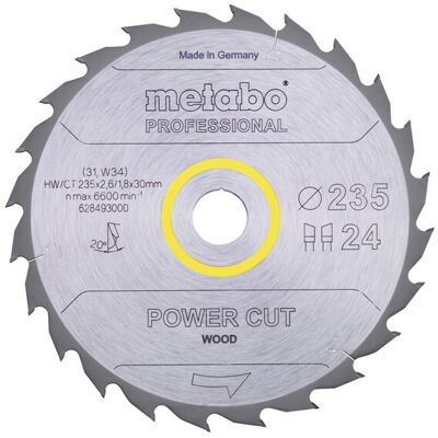 Metabo Kreissägeblatt - 235mm, 24 Zähne, 20° - Professionell Metabo Kreissägeblatt - 235mm, 24 Zähne, 20° - Professionell