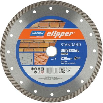 Norton Clipper - Diamantscheibe Standard Universal Turbo - Ø230 mm - Diamantblatt Norton Clipper - Diamantscheibe Standard Universal Turbo - Ø230 mm - Diamantblatt