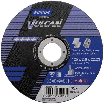 Norton Stahl/Inox Trennscheibe 125x2mm - Hohe Leistung Norton Stahl/Inox Trennscheibe 125x2mm - Hohe Leistung