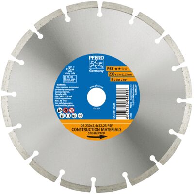 PFERD TOOLS Diamant-Trennscheibe DS 230x2,4x22,23 mm PSF für schnelles Trennen von Stein und Beton (68023223) PFERD TOOLS Diamant-Trennscheibe DS 230x2,4x22,23 mm PSF für schnelles Trennen von Stein und Beton (68023223)