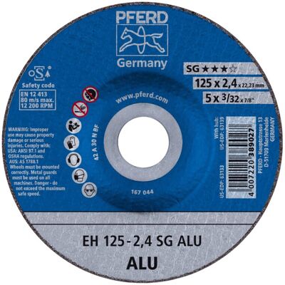 Pferd Trennscheibe gekröpft für Aluminium A30NSG 125x2,4mm (61320822) Pferd Trennscheibe gekröpft für Aluminium A30NSG 125x2,4mm (61320822)