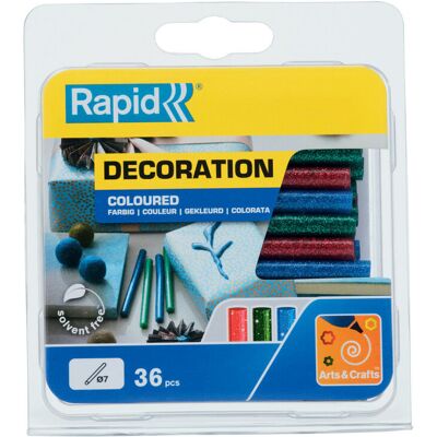 Rapid Klebesticks Glitzer, Durchmesser 7 x 90 mm 36 Stk. rot, grün und blau Blister (5001424) Rapid Klebesticks Glitzer, Durchmesser 7 x 90 mm 36 Stk. rot, grün und blau Blister (5001424)