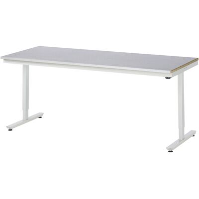 RAU Höhenverstellbarer Arbeitstisch - 720-1120mm, Stahl, RAL 7035 RAU Höhenverstellbarer Arbeitstisch - 720-1120mm, Stahl, RAL 7035