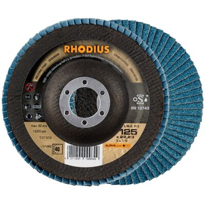 Rhodius 210482 Scheibe mit Zirkonkorund - Edelstahl - P40 - 125mm Rhodius 210482 Scheibe mit Zirkonkorund - Edelstahl - P40 - 125mm