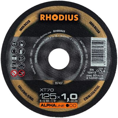 Rhodius AlphaLine XT70 Trennscheibe - 125mm, 1.5mm, 22.23mm - Trennscheibe Rhodius AlphaLine XT70 Trennscheibe - 125mm, 1.5mm, 22.23mm - Trennscheibe