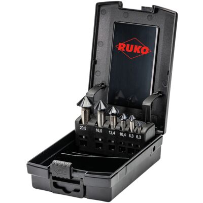 Ruko 6-teiliger ULTIMATECUT Kegel- und Entgratsenker-Satz DIN 335 90° Ø 6,3 - 8,3 - 10,4 - 12,4 - 16,5 - 20,5 mm (102890PRO) Ruko 6-teiliger ULTIMATECUT Kegel- und Entgratsenker-Satz DIN 335 90° Ø 6,3 - 8,3 - 10,4 - 12,4 - 16,5 - 20,5 mm (102890PRO)