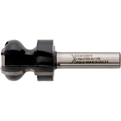 STIER Griffleistenfräser HW 8 mm Durchmesser 22-16 R2,5/6 (906579) STIER Griffleistenfräser HW 8 mm Durchmesser 22-16 R2,5/6 (906579)