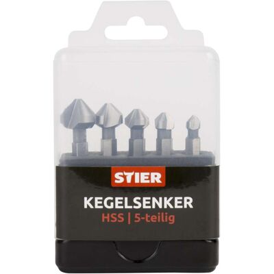 STIER Kegelsenker Set 5-teilig Bit-Schaft 1/4" (902952) STIER Kegelsenker Set 5-teilig Bit-Schaft 1/4" (902952)