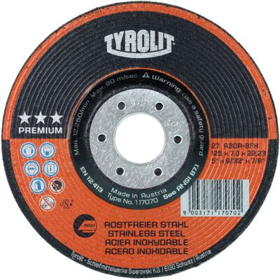 Tyrolit Premium Schleifscheibe - 125mm Edelstahl Tyrolit Premium Schleifscheibe - 125mm Edelstahl