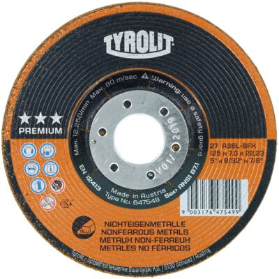 TYROLIT Schruppschleifscheibe PREMIUM***, Scheiben-ØxScheibenbreite: 178X7 mm, 560405 178X7 (576050) TYROLIT Schruppschleifscheibe PREMIUM***, Scheiben-ØxScheibenbreite: 178X7 mm, 560405 178X7 (576050)