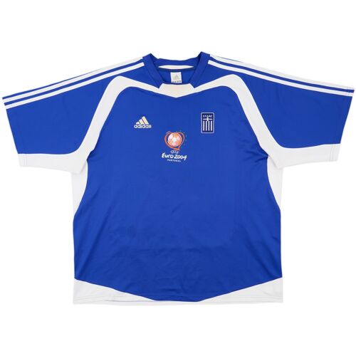 Adidas 2004-06 Greece 'Euro 2004 Squad Signed' Home Shirt - 6/10 - (XXL)