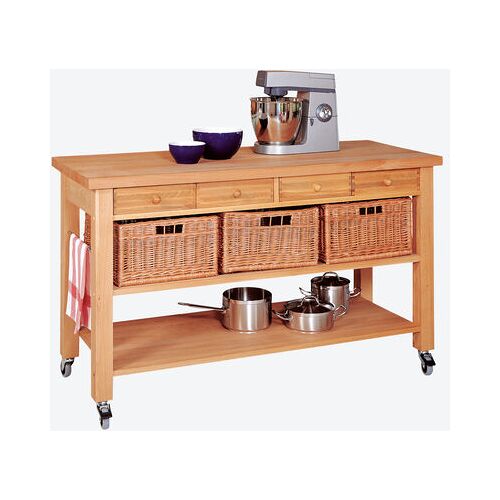 Hagen Grote Landhaustisch ohne Weidenkörbe, 150 x 60 cm, 77 kg