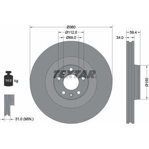 TEXTAR 92122203 Belüfteter Bremsscheibe - Bremssystem TEXTAR 92122203 Belüfteter Bremsscheibe - Bremssystem