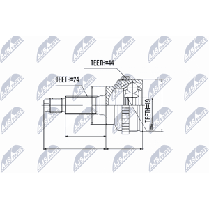 Gelenksatz, Antriebswelle NTY NPZ-MZ-014 Gelenksatz, Antriebswelle NTY NPZ-MZ-014