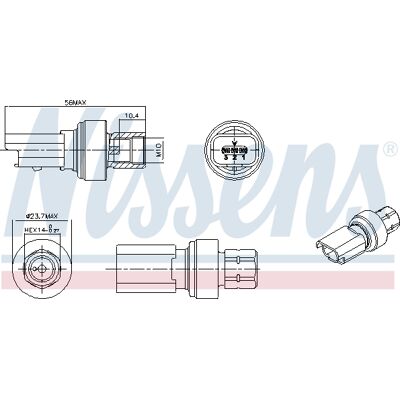 NISSENS 301136 Druckschalter Klimaanlage - Pressostat Climatisation NISSENS 301136 Druckschalter Klimaanlage - Pressostat Climatisation