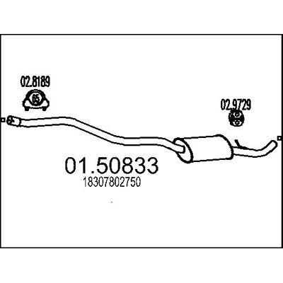 BMW - 01.50833 - Zwischen-Schalldämpfer - 2180 - Exhaust Part BMW - 01.50833 - Zwischen-Schalldämpfer - 2180 - Exhaust Part