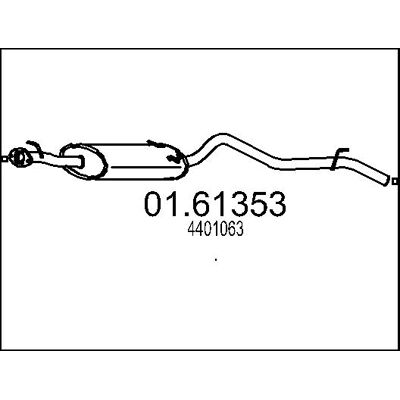 MTS - 01.61353 - FORD Ranger Mk2 - 2200 - Exhaust muffler MTS - 01.61353 - FORD Ranger Mk2 - 2200 - Exhaust muffler