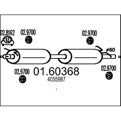 MTS - 01.60368 - Hinterer Schalldämpfer - 01.60368 - Muffler MTS - 01.60368 - Hinterer Schalldämpfer - 01.60368 - Muffler