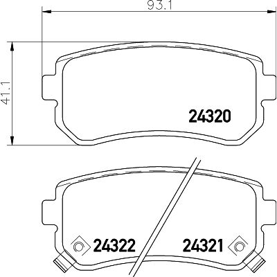 Bremsbelagsatz, Scheibenbremse HELLA 8DB 355 006-961 Bremsbelagsatz, Scheibenbremse HELLA 8DB 355 006-961