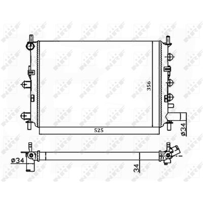 NRF 514436A Aluminium Motorradiator - Ford Escort 5 & Cabrio NRF 514436A Aluminium Motorradiator - Ford Escort 5 & Cabrio