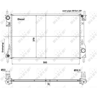 NRF 593 369 27 Aluminium Motor Kühler - Motor Kühlung NRF 593 369 27 Aluminium Motor Kühler - Motor Kühlung