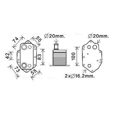 PRASCO BW3554 Wassergekühlter Ölkühler - Radiator PRASCO BW3554 Wassergekühlter Ölkühler - Radiator