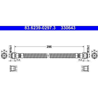 Ate Modell 83.6239-0297.3 Flexibler Bremsschlauch - Bremsenteil Ate Modell 83.6239-0297.3 Flexibler Bremsschlauch - Bremsenteil