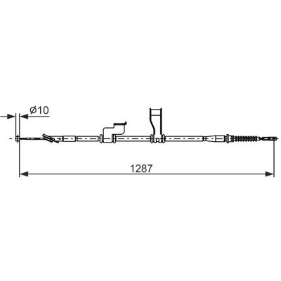Bosch Hyundai i10 Handbremse Seil - 1287/1140mm - Seilzug Bosch Hyundai i10 Handbremse Seil - 1287/1140mm - Seilzug