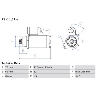 BOSCH 0 986 028 050 Starter - Touran I, Golf 6, Polo V - Starter BOSCH 0 986 028 050 Starter - Touran I, Golf 6, Polo V - Starter