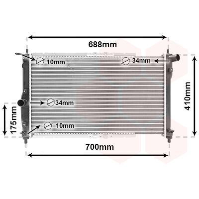 VAN WEZEL 81002014 Kühler - Aluminium - Kühlsystem - DAEWOO Lanos VAN WEZEL 81002014 Kühler - Aluminium - Kühlsystem - DAEWOO Lanos