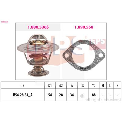 EPS 1.880.536 Thermostat - Durchmesser 54mm, Höhe 34mm, 88°C - Thermostat EPS 1.880.536 Thermostat - Durchmesser 54mm, Höhe 34mm, 88°C - Thermostat
