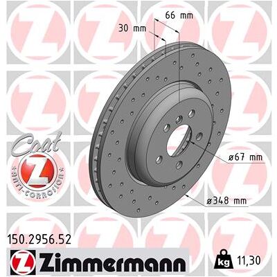 Bremsscheibe ZIMMERMANN 150.2956.52 Bremsscheibe ZIMMERMANN 150.2956.52