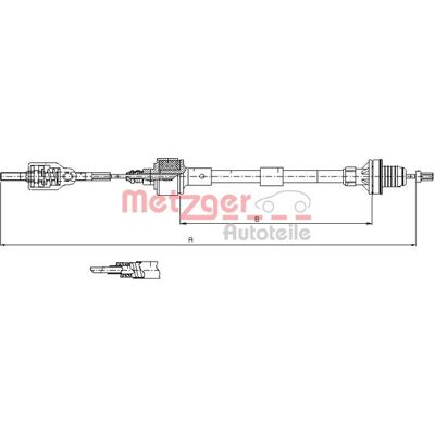 Metzger Opel Corsa B Kupplungsseil - 11.2533, 841/414 mm Metzger Opel Corsa B Kupplungsseil - 11.2533, 841/414 mm