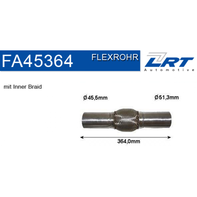 Fiat FA45364 Auspuff Flexrohr - 150mm Länge Fiat FA45364 Auspuff Flexrohr - 150mm Länge