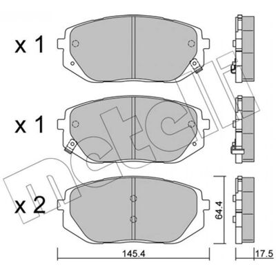 METELLI 22-1300-0 Bremsbelags-Set mit Verschleißanzeiger - Bremsbeläge METELLI 22-1300-0 Bremsbelags-Set mit Verschleißanzeiger - Bremsbeläge