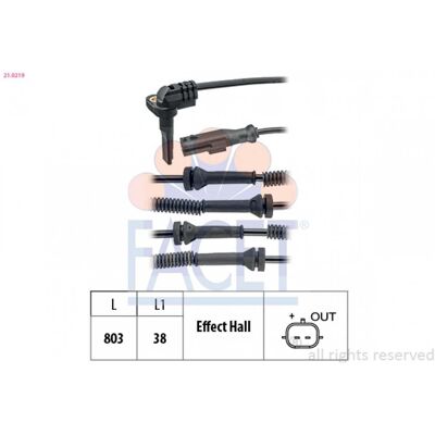 FACET 21.0219 Radsensor - Wheel Speed Sensor FACET 21.0219 Radsensor - Wheel Speed Sensor