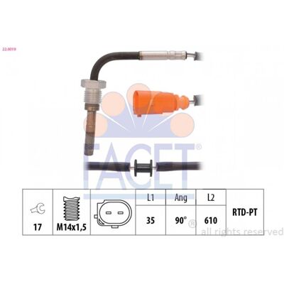 FACET 22.0019 Abgastemperatursensor - Sensor für Abgastemperatur FACET 22.0019 Abgastemperatursensor - Sensor für Abgastemperatur