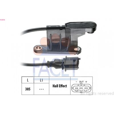 FACET 9.0316 Nockenwellensensor - OE-Äquivalent für Opel & Vauxhall FACET 9.0316 Nockenwellensensor - OE-Äquivalent für Opel & Vauxhall