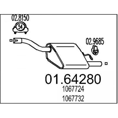 MTS 01.64280 - Hinterer Schalldämpfer für Ford Focus Mk1 MTS 01.64280 - Hinterer Schalldämpfer für Ford Focus Mk1