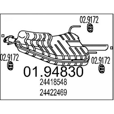 MTS 01.94830 - Hinterer Schalldämpfer für Opel Vectra B MTS 01.94830 - Hinterer Schalldämpfer für Opel Vectra B