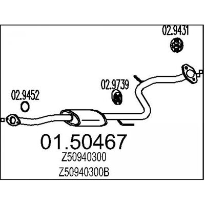 MTS Mittelschalldämpfer - 01.50467 - OEM, 1650mm, 5,5kg MTS Mittelschalldämpfer - 01.50467 - OEM, 1650mm, 5,5kg