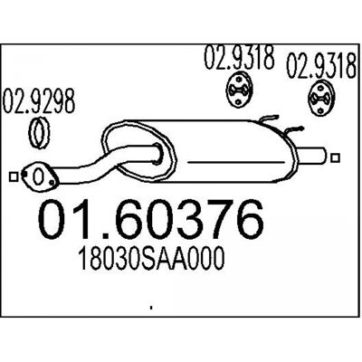 MTS 01.60376 Honda Jazz 2 Hinterer Schalldämpfer - Auspuffdämpare MTS 01.60376 Honda Jazz 2 Hinterer Schalldämpfer - Auspuffdämpare