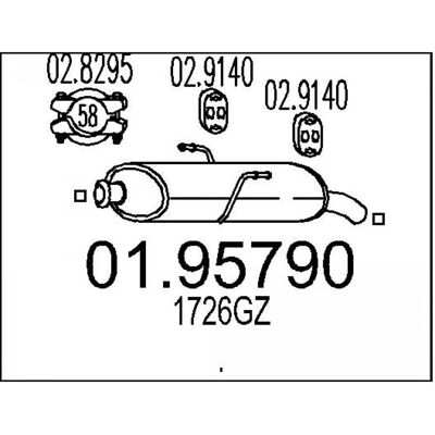 MTS Peugeot 206 Hinterrohrmuffe - Abgasanlage MTS Peugeot 206 Hinterrohrmuffe - Abgasanlage