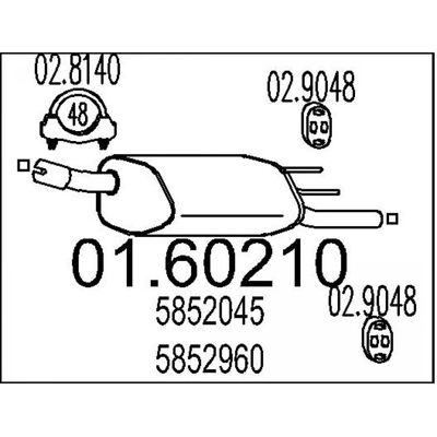 MTS 01.60210 Hinterer Schalldämpfer für Opel Corsa B MTS 01.60210 Hinterer Schalldämpfer für Opel Corsa B