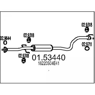 MTS 01.53440 Zwischenabgasdämpfer - Abgastype MTS 01.53440 Zwischenabgasdämpfer - Abgastype