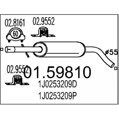 MTS Mittelschalldämpfer 1J0253209C - VW/Audi/Skoda MTS Mittelschalldämpfer 1J0253209C - VW/Audi/Skoda