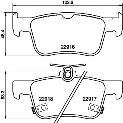HELLA PAGID Bremsbeläge-Satz - 8DB 355 040-871 - Scheibenbremse - Verschleißwarnkontakt HELLA PAGID Bremsbeläge-Satz - 8DB 355 040-871 - Scheibenbremse - Verschleißwarnkontakt