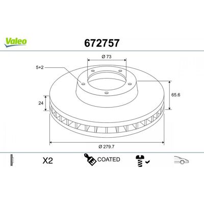 VALEO 672757 - Bremsscheibe VALEO 672757 - Bremsscheibe