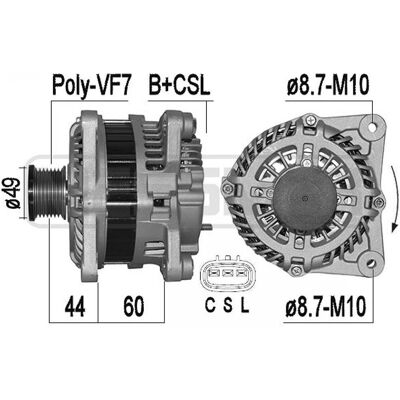 ERA 209515A Lichtmaschine - 14V 150A für Nissan Qashqai, Renault Koleos ERA 209515A Lichtmaschine - 14V 150A für Nissan Qashqai, Renault Koleos